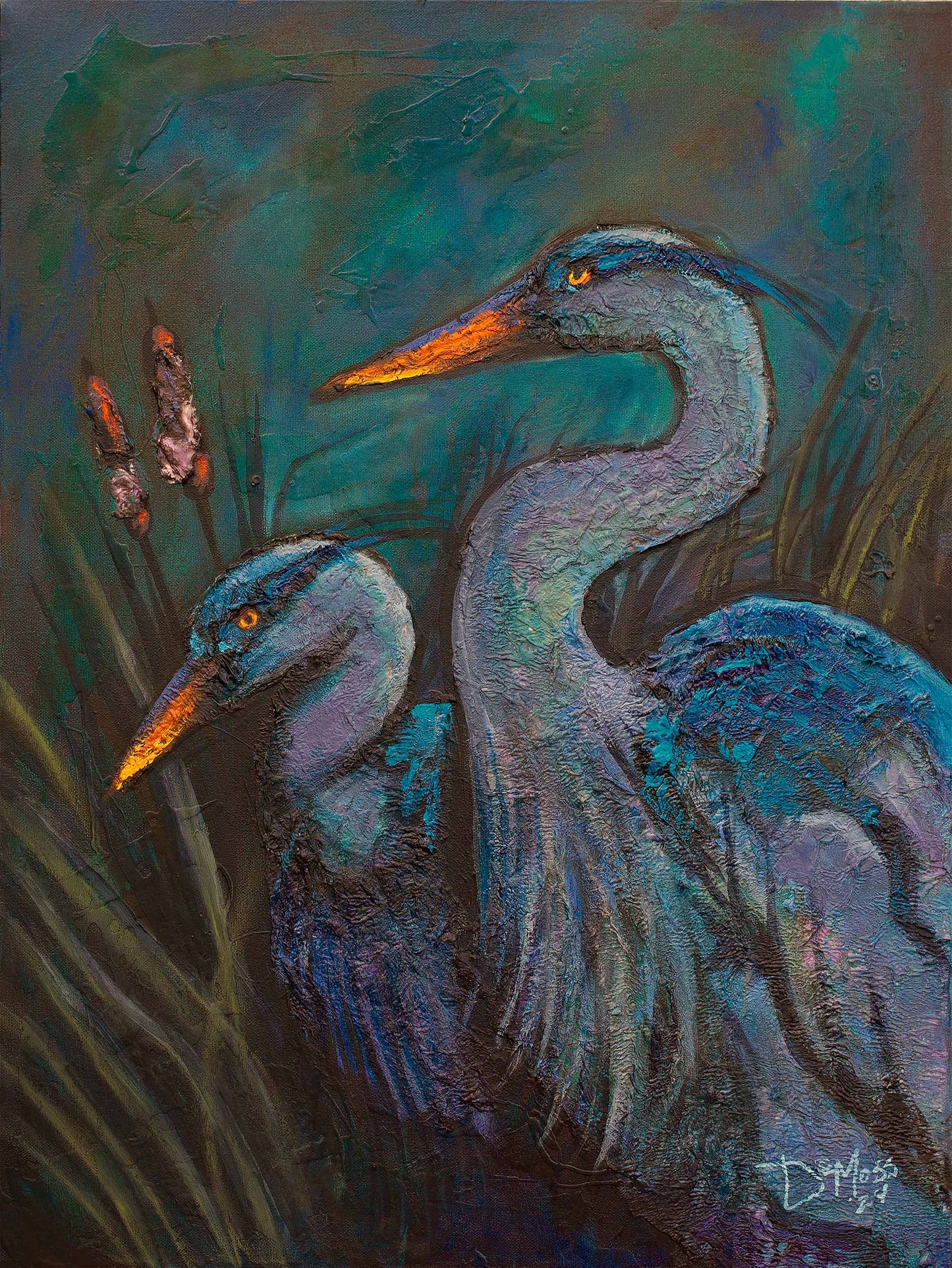 Two Blue Herons - Print
