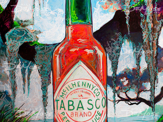 Tabasco Bottle Swamp Scene